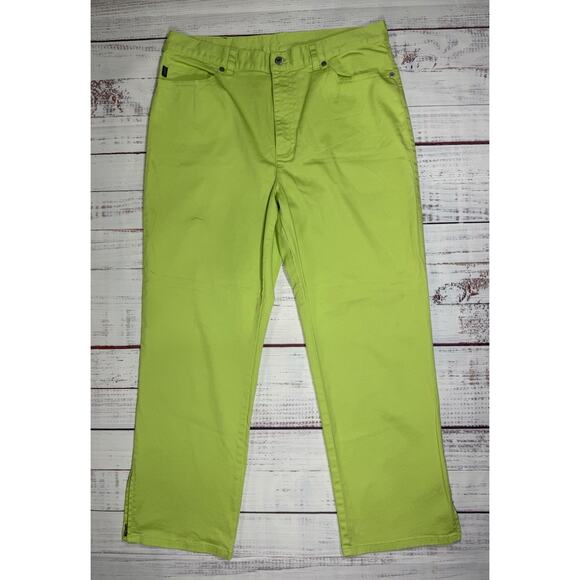 Vintage Ralph Lauren Jean Co Straight Jeans Womens Size 12 Green High Rise Crop - Picture 1 of 9